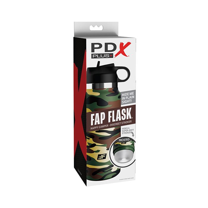 PDX Plus Fap Flask Happy Camper Stroker - Frosted/Camo