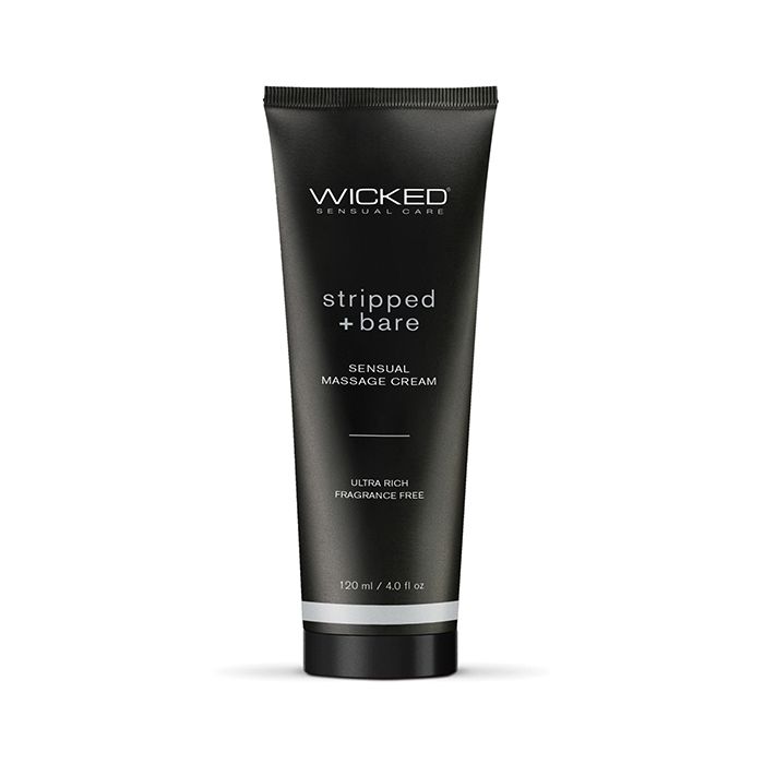 Wicked Sensual Care Stripped & Bare Unscented Massage Cream  - 4 oz