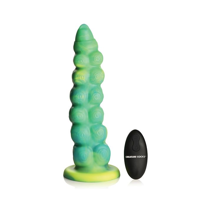 Creature Cocks Squirmer Thrusting & Vibrating Silicone Dildo w/Remote Control - Multi Color